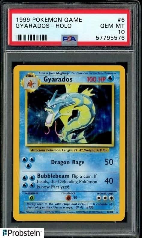 1999 Pokemon Game #6 Gyarados Holo PSA 10 GEM MINT