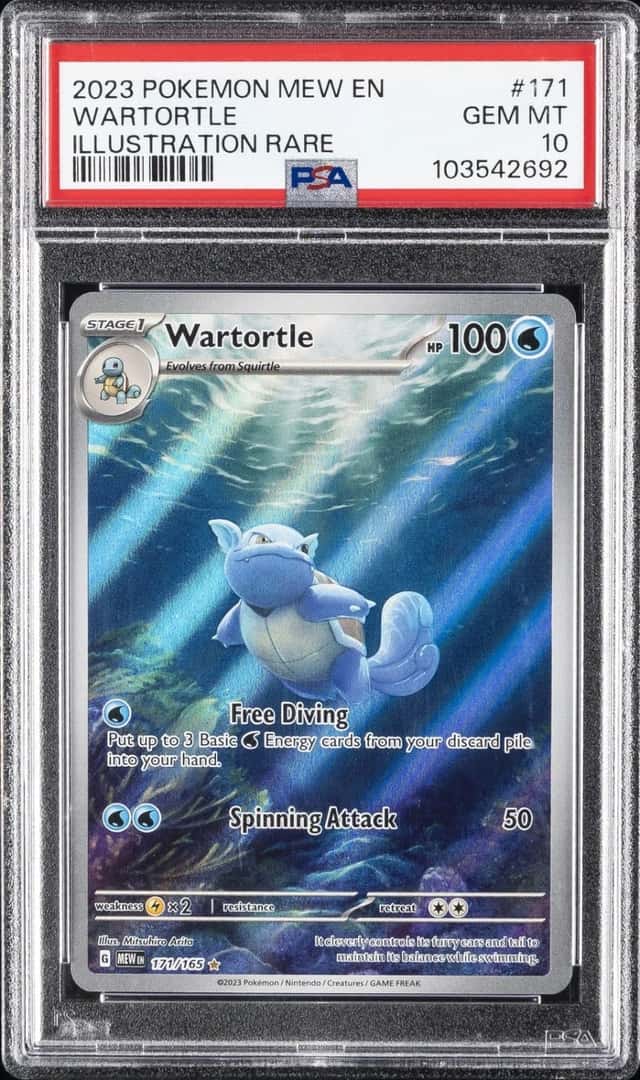 2023 POKEMON MEW EN-151 ILLUSTRATION RARE #171 WARTORTLE PSA 10