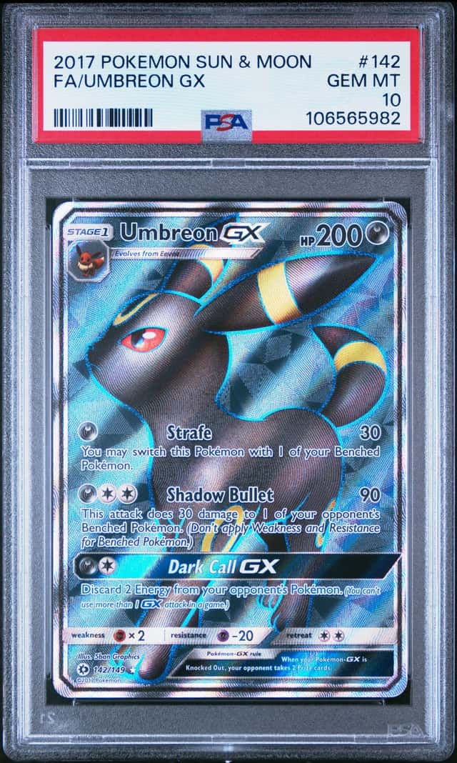 PSA 10 2017 Pokemon TCG Umbreon GX Full Art Holo Ultra Rare #142 Cert