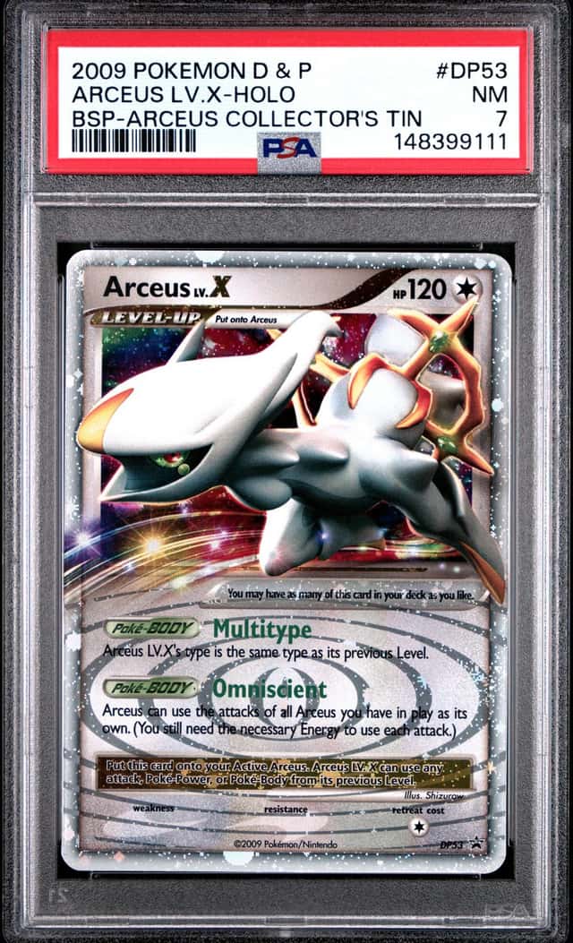 PSA 7 Arceus LV X Holo DP53 Promo Diamond Pearl Pokemon Very Rare Pop127 Swirl🌀