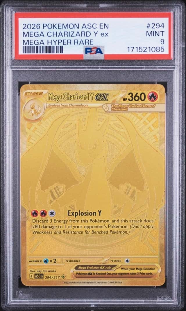 2026 POKEMON ASC EN-ASCENDED HEROES MEGA HYPER RARE MEGA CHARIZARD Y EX PSA 9