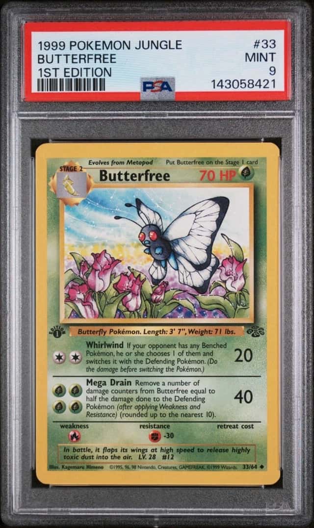 PSA 9 1999 Pokemon Jungle Butterfree 1st Edition 33/64 Regular Uncommon English