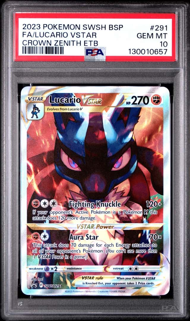 Pokemon Lucario Vstar Swsh Promo 291 Crown Zenith ETB PSA 10 Gem Mint