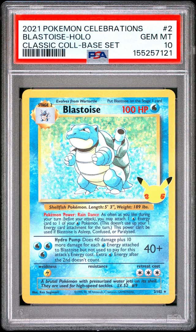 2021 Pokemon Celebrations Classic Collection #2 Blastoise-Holo Base Set PSA 10
