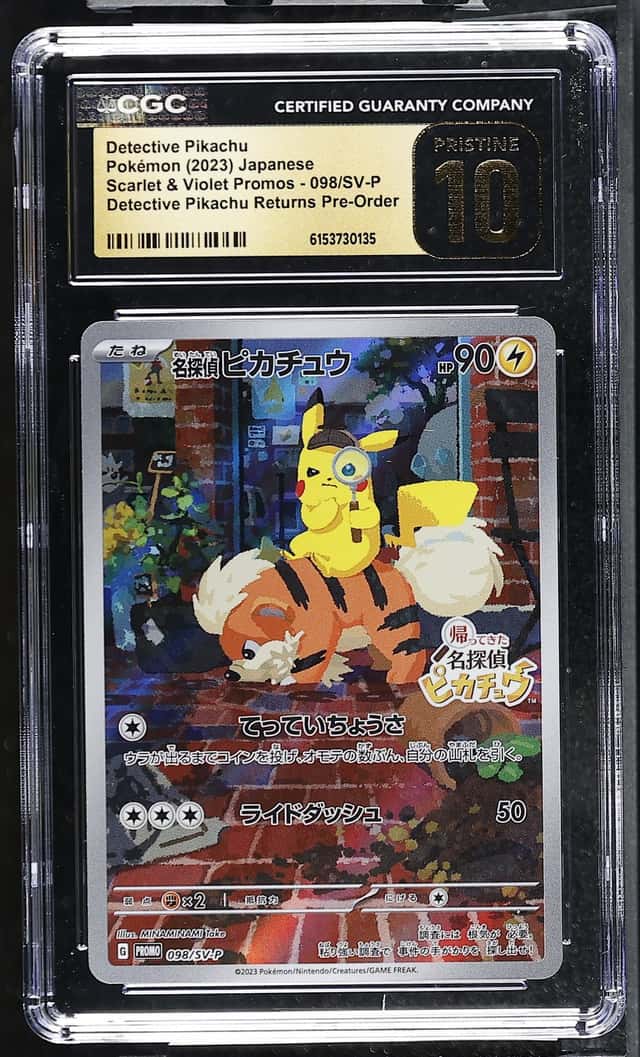 2023 POKEMON JAPANESE #098/SV-P DETECTIVE PIKACHU CGC 10 PRISTINE