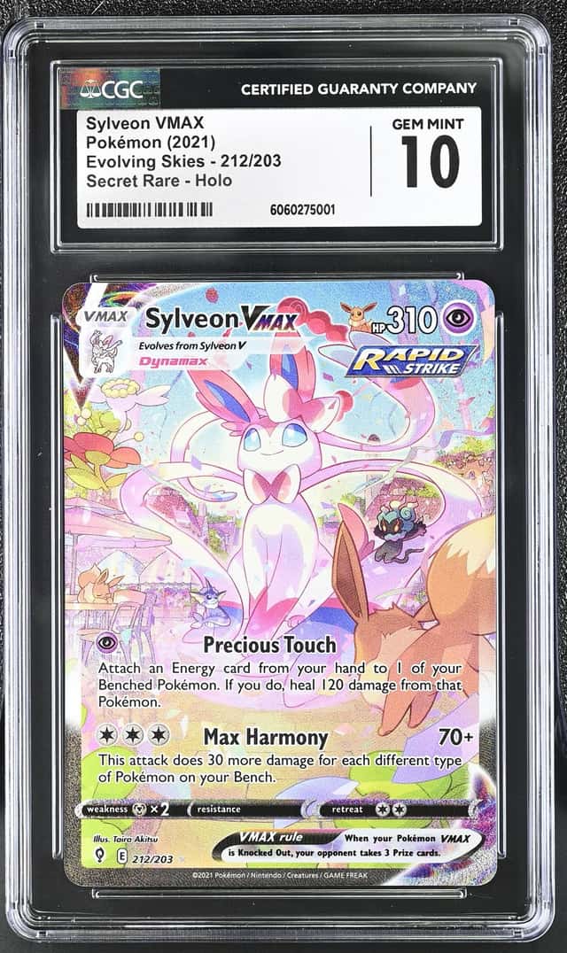 Sylveon VMAX #212 Evolving Skies Secret Rare – CGC 10 Gem Mint – READ DESCRIPTIO