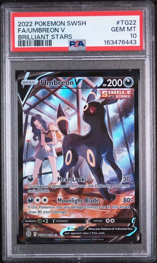 2022 POKEMON SWORD & SHIELD BRILLIANT STARS #TG22 FULL ART/UMBREON V PSA 10