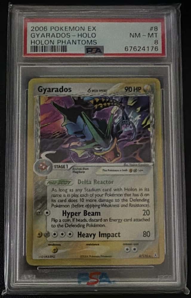 2006 Pokemon TCG Gyarados (Delta Species) 8/110 EX Holon Phantoms Holo PSA 8