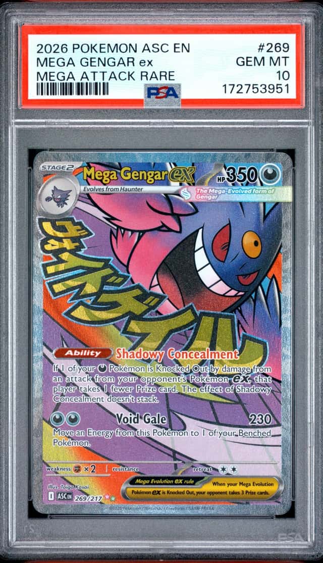 2026 POKEMON ASC EN-ASCENDED HEROES MEGA ATTACK RARE #269 MEGA GENGAR EX PSA 10