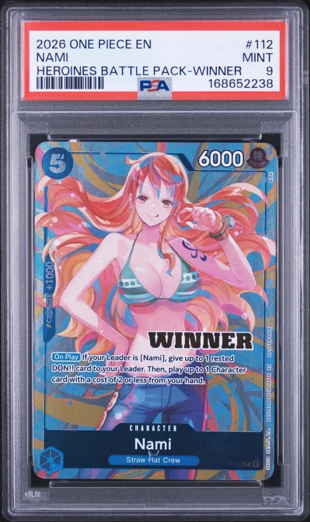 2026 ONE PIECE HEROINES BATTLE PACK WINNER #112 NAMI PSA 9