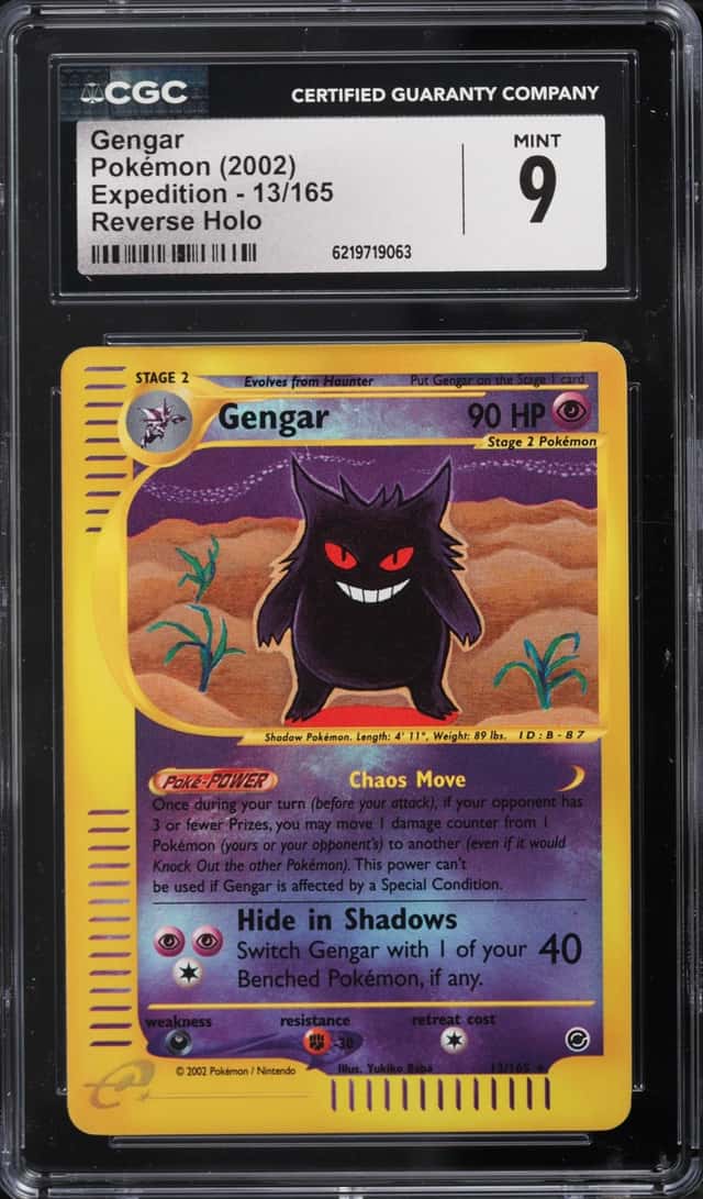 2002 Pokemon Expedition Reverse Holo Gengar #13 CGC 9 MINT