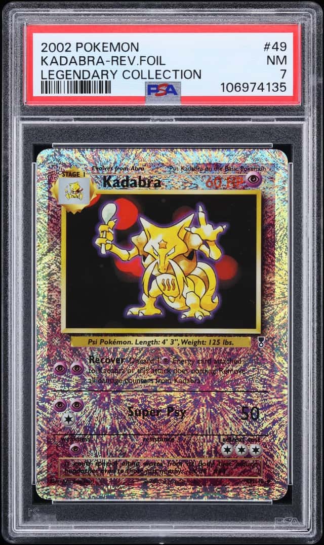 2002 Pokemon Legendary Collection Reverse Holo Kadabra #49 PSA 7 NRMT