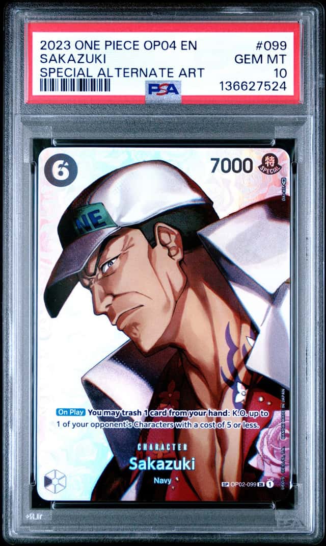 2023 One Piece Kingdoms Of Intrigue Special Alt Art Sakazuki #OP02-099 PSA 10 GEM MINT