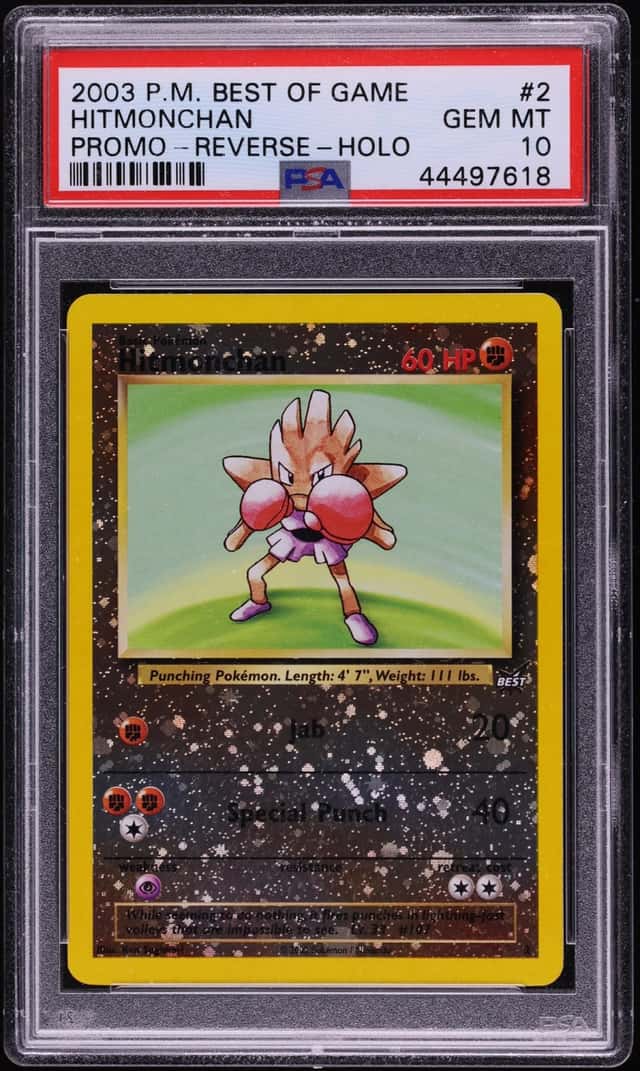 2003 Pokemon Best Of Game Promo Reverse Holo Hitmonchan #2 PSA 10 GEM MINT