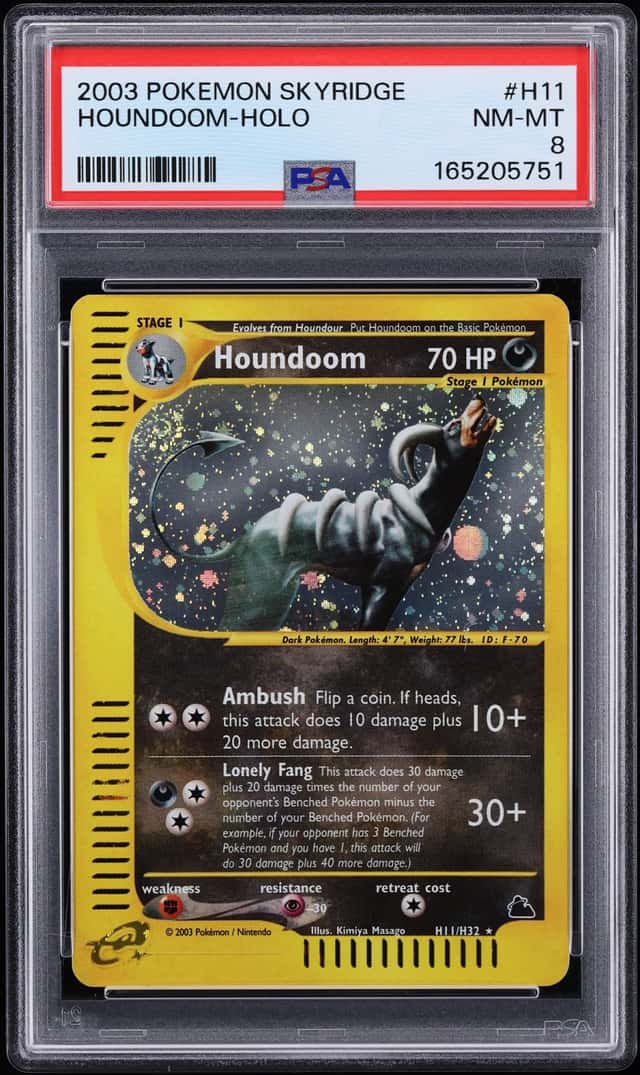 2003 Pokemon Skyridge Holo Houndoom #H11 PSA 8 NM-MT