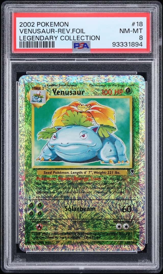 2002 Pokemon Legendary Collection Reverse Holo Venusaur #18 PSA 8 NM-MT