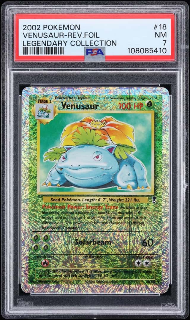2002 Pokemon Legendary Collection Reverse Holo Venusaur #18 PSA 7 NRMT