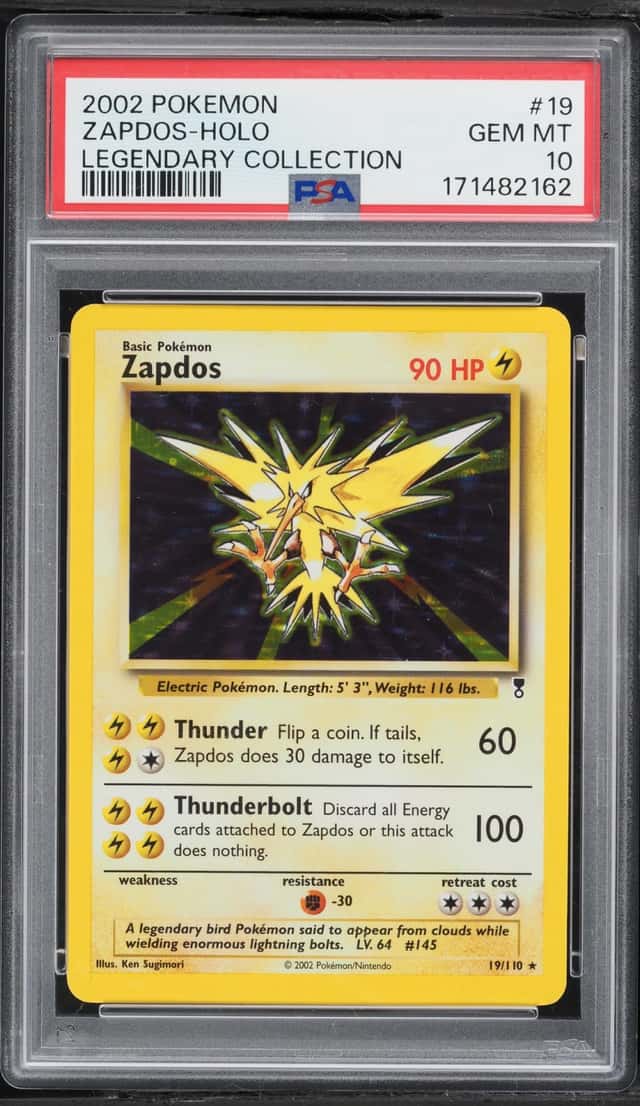 2002 Pokemon Legendary Collection Holo Zapdos #19 PSA 10 GEM MINT
