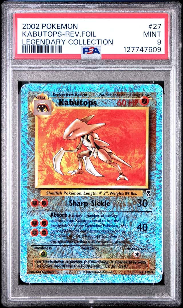 2002 Pokemon Legendary Collection Reverse Holo Kabutops #27 PSA 9 MINT