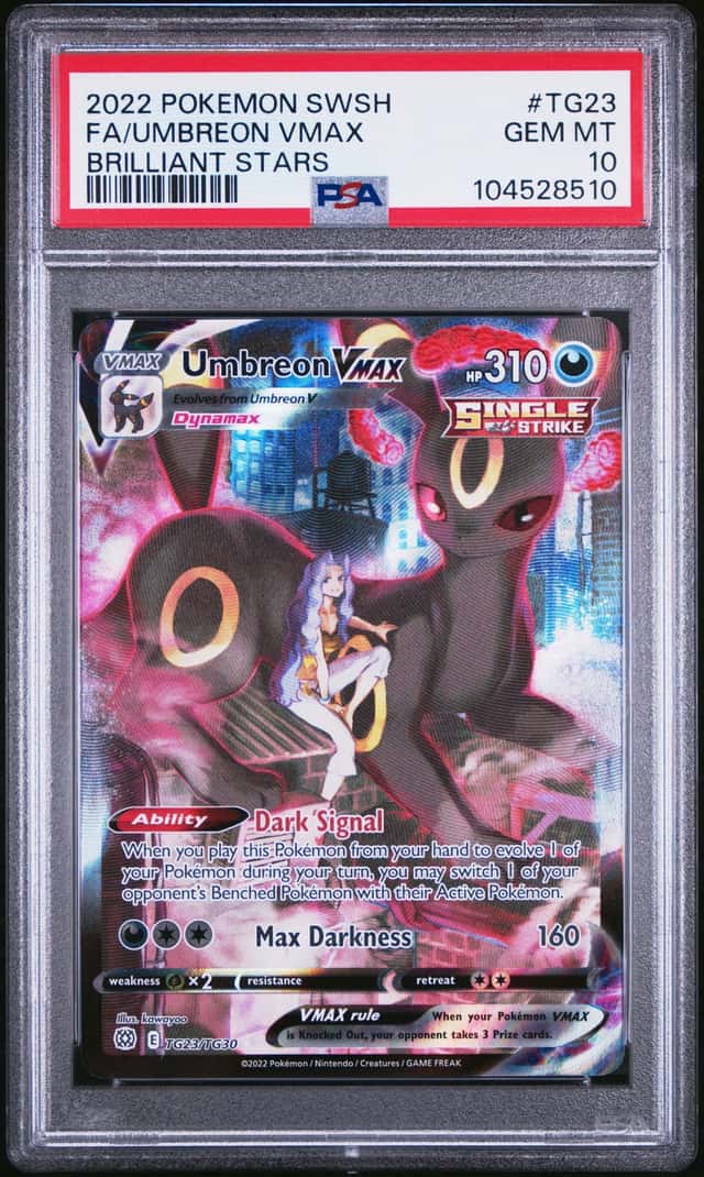 UMBREON VMAX 2022 POKEMON BRILLIANT STARS TG23/TG30 FULL ART PSA 10 B Q3963-7