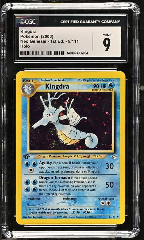 Pokemon Neo Genesis Kingdra 8/111 1st Edition Holo CGC 9