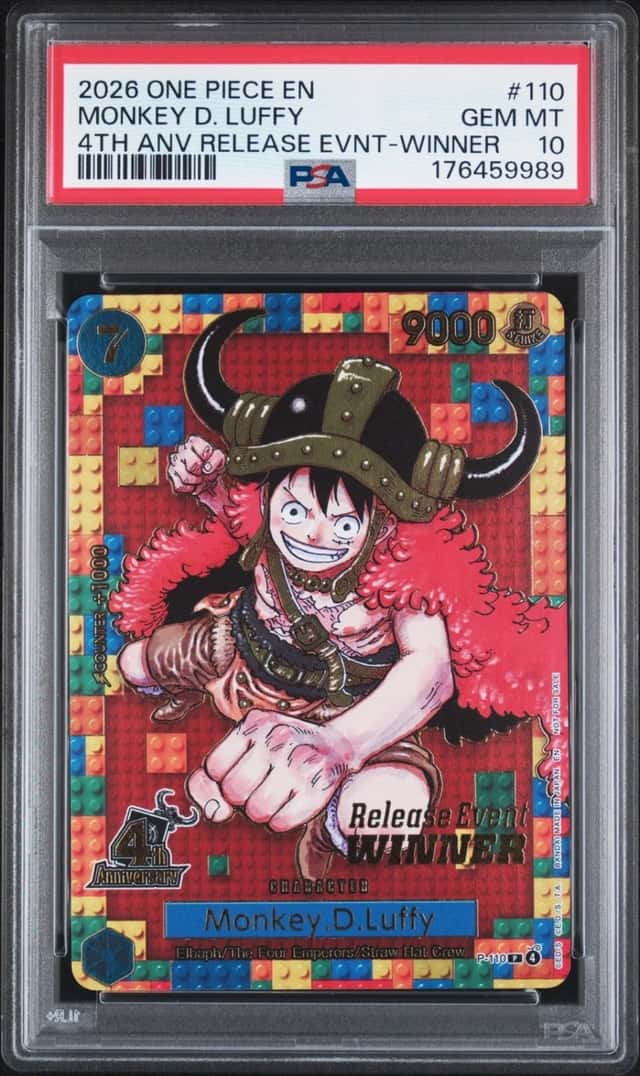 2026 ONE PIECE PROMO 4TH ANV RELEASE EVENT-WINNER #110 MONKEY D. LUFFY PSA 10