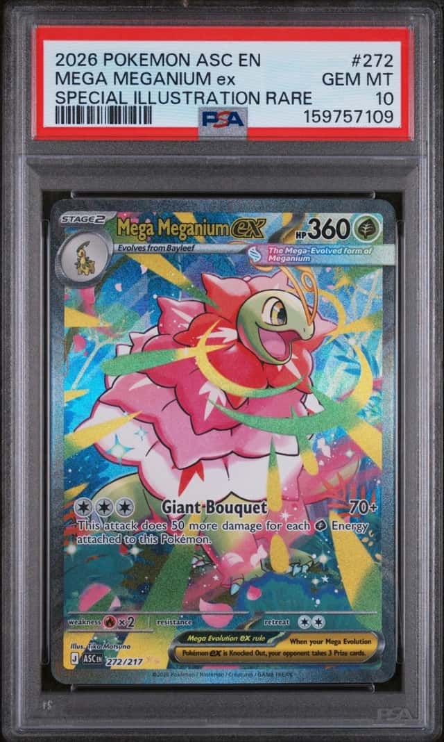 Pokemon Mega Meganium EX Ascended Heroes 272 Special Illustration Rare PSA 10