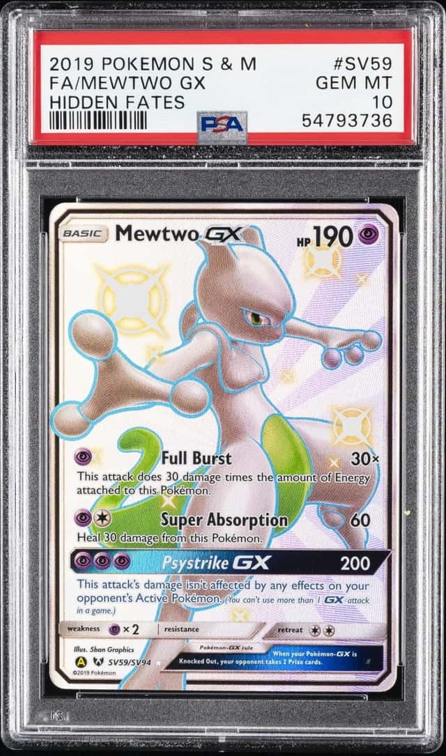 Pokemon Mewtwo Gx Hidden Fates SV59/SV94 PSA 10 Gem Mint