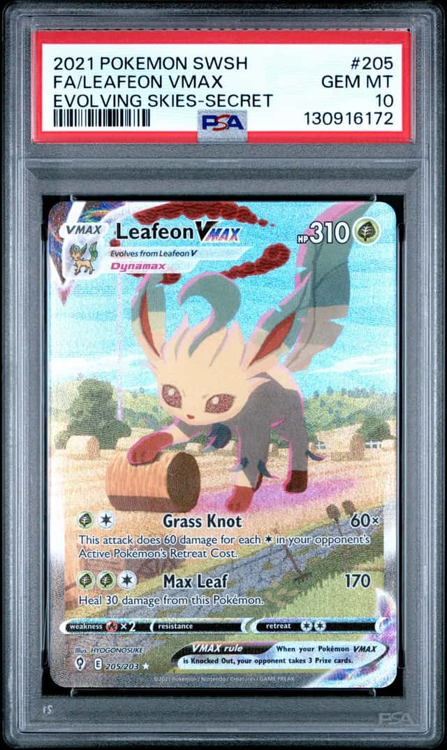 Pokemon Leafeon Vmax Evolving Skies Full Alt Art 205/203 PSA 10 Gem Mint