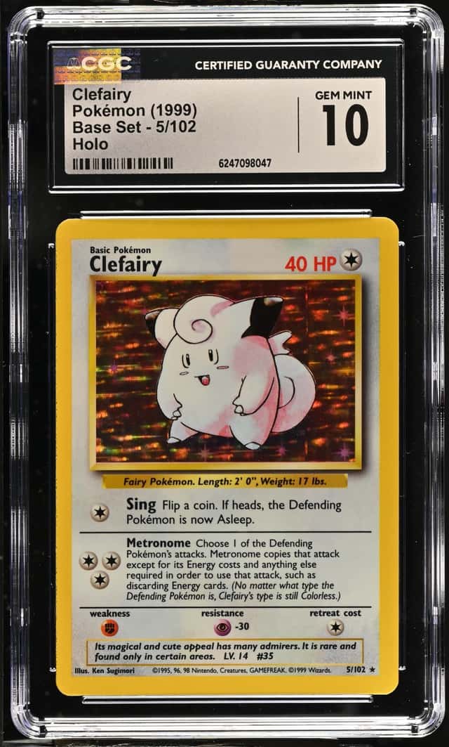 Pokemon Clefairy Base Set Unlimited 5/102 Holo CGC 10 Gem Mint