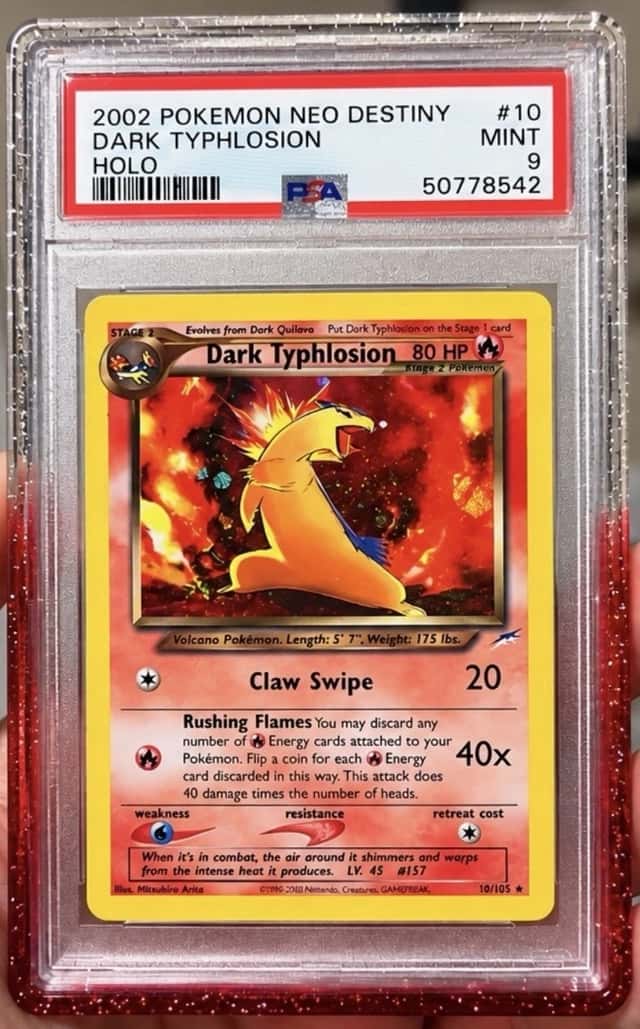2002 Pokémon Neo Destiny Dark Typhlosion Holo #10/105 PSA 9 MINT Vintage WOTC