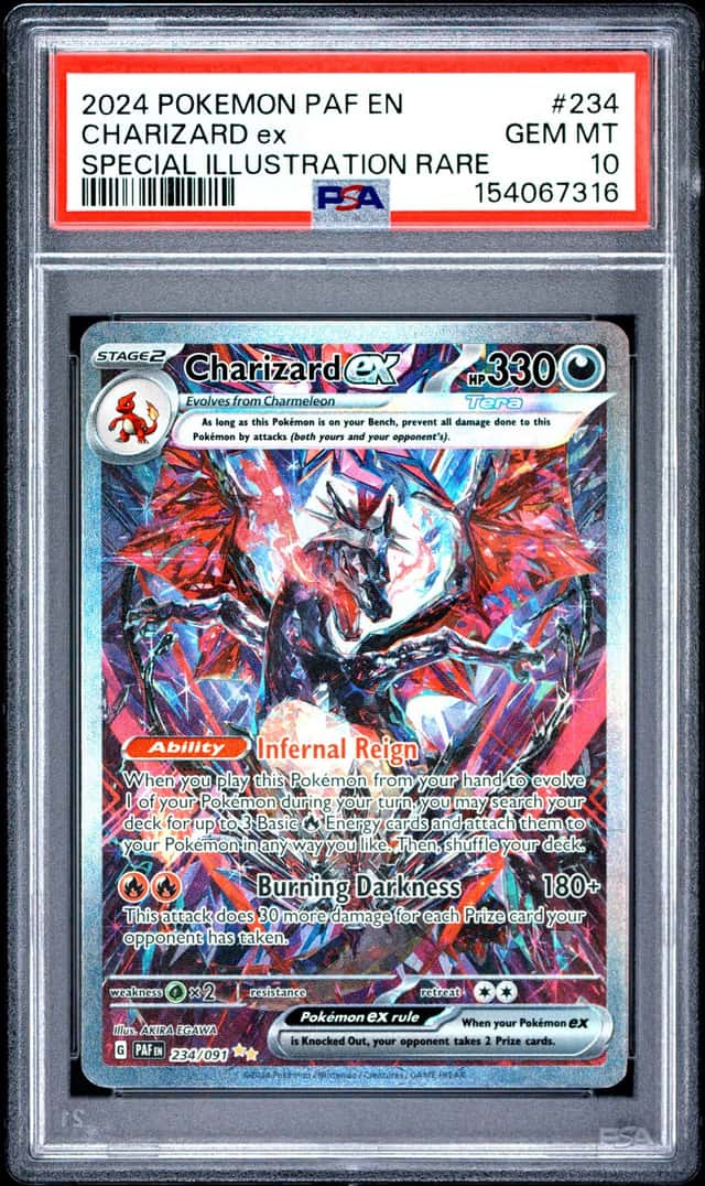 2024 POKEMON PAF EN #234 CHARIZARD EX SPECIAL ILLUSTRATION RARE PSA 10