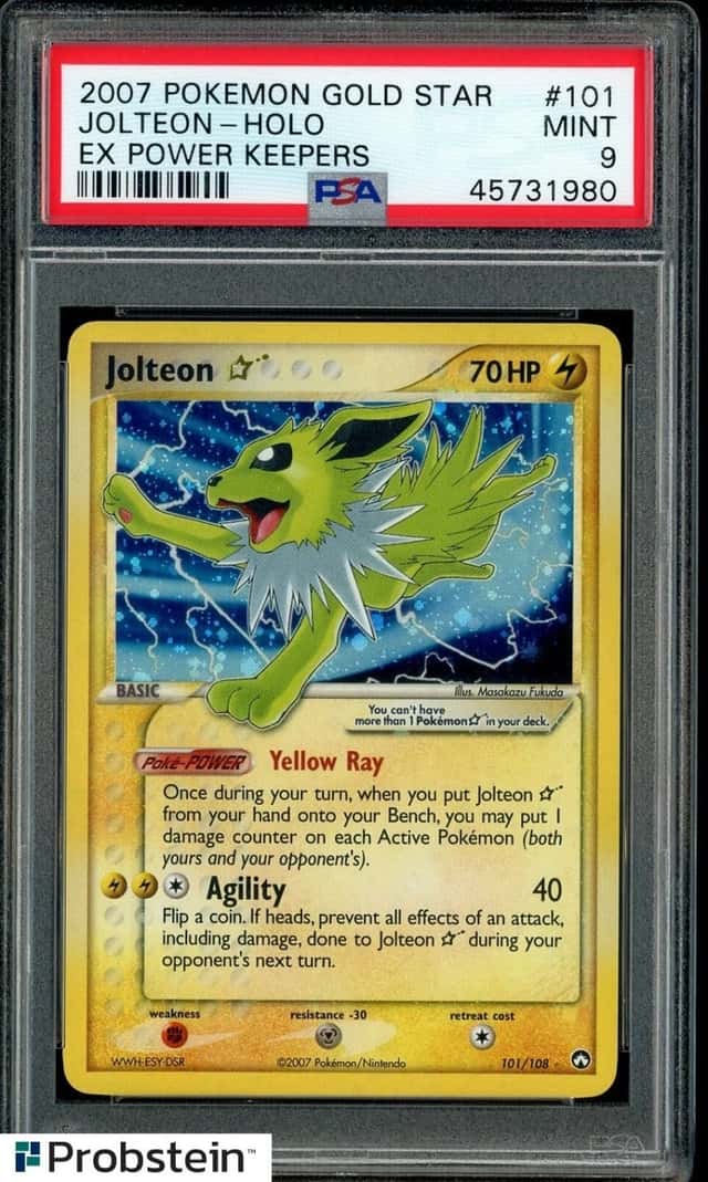 2007 POKEMON EX POWER KEEPERS #101 JOLTEON-HOLO EX PSA 9 MINT