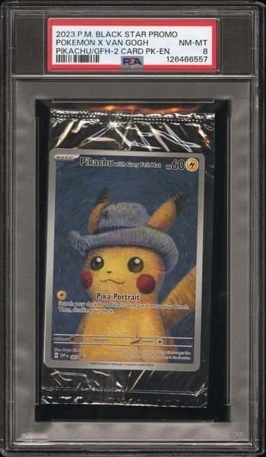 POKEMON VAN GOGH 2023 BSP PACK X PIKACHU GFH-2 CARD PSA 8