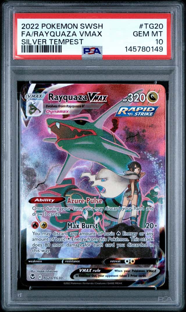 Pokemon SWSH Silver Tempest TG Rayquaza VMAX TG20/TG30 Full Art PSA 10