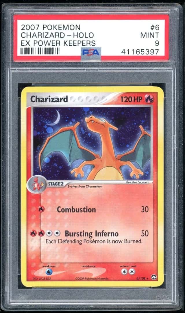 POKEMON CHARIZARD 2007 EX POWER KEEPERS #6 HOLO PSA 9