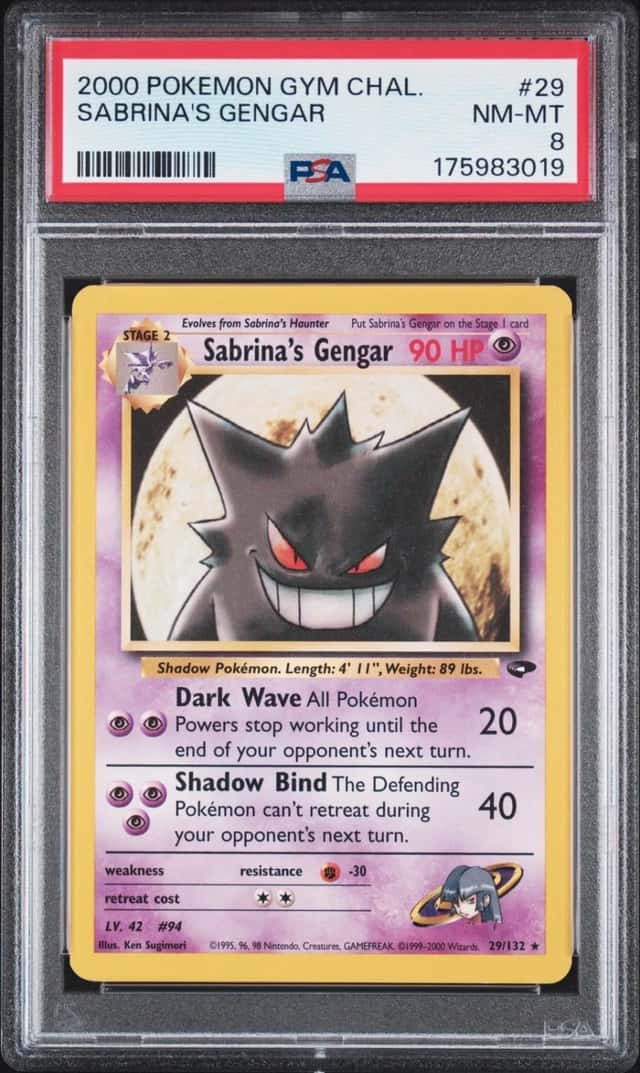 2000 POKEMON GYM CHALLENGE #29 SABRINA'S GENGAR PSA 8