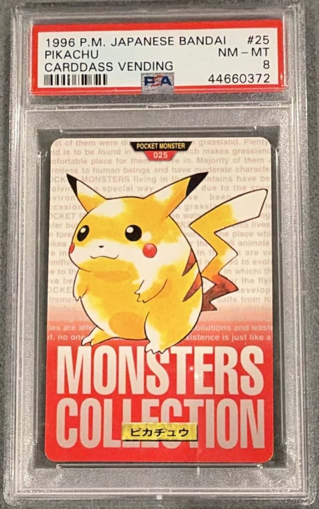 Bandai Pikachu 025 Carddass Vending JPN 1996 Pokémon TCG PSA 8 Graded