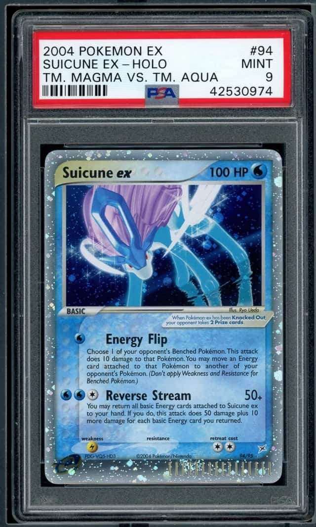 POKEMON SUICUNE EX-HOLO 2004 EX TEAM MAGMA VS TEAM AQUA #94 PSA 9