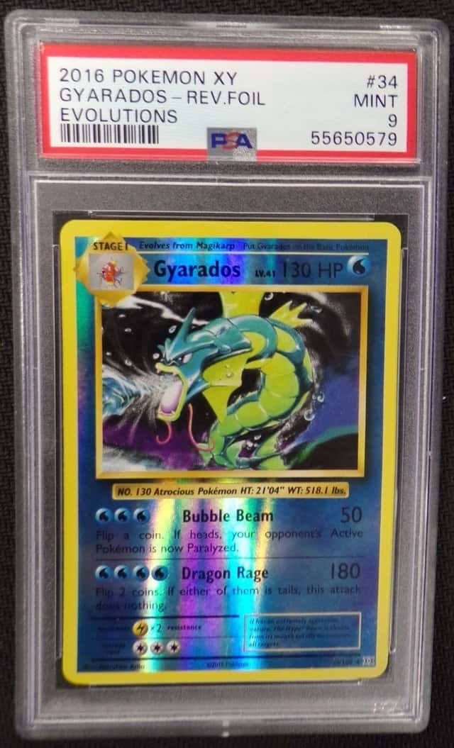 POKEMON GYARADOS #34 REVERSE HOLOFOIL PSA 9 XY EVOLUTIONS NINTENDO 2016 L@@K