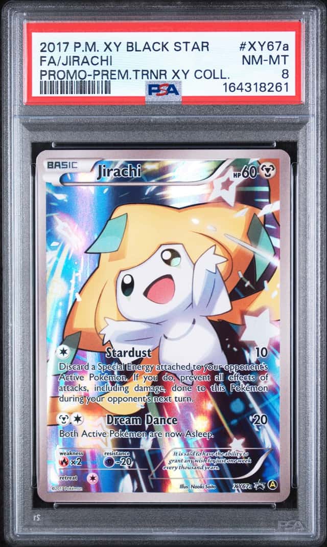 2017 Pokemon Black Star Promos Prem.Trnr XY Coll #XY167a Jirachi FA PSA 8