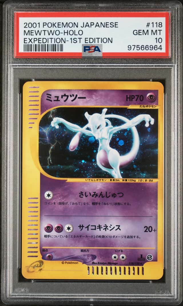 2001 POKEMON JAPANESE EXPEDITION 1ST EDITION #118 MEWTWO-HOLO PSA 10
