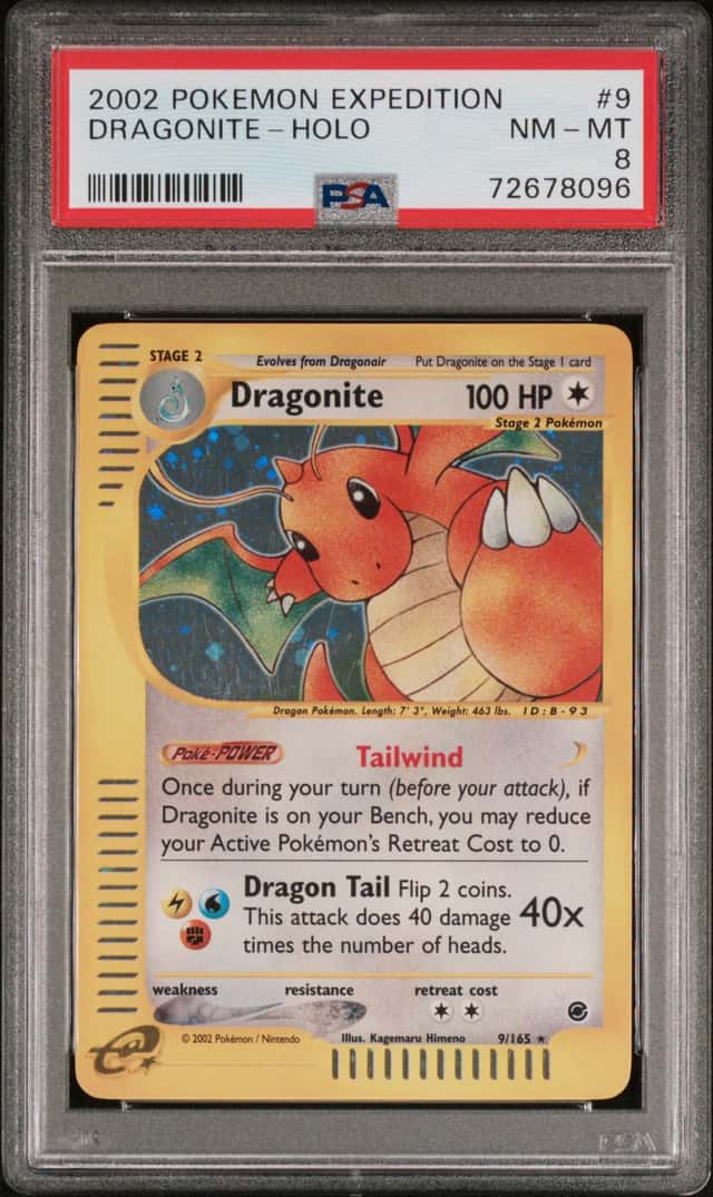 DRAGONITE HOLO PSA 8 2002 POKEMON EXPEDITION #9/165 HOLO ENGLISH EN NM-MINT