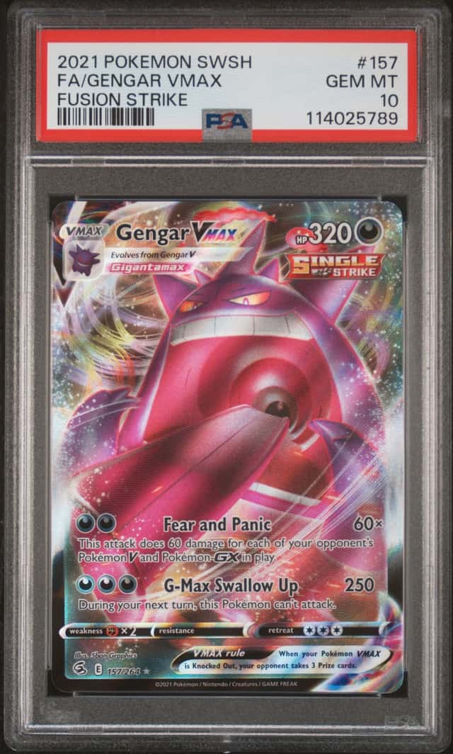 2021 Pokemon SWSH Fusion Strike Gengar VMAX #157/264 PSA 10 GEM MINT