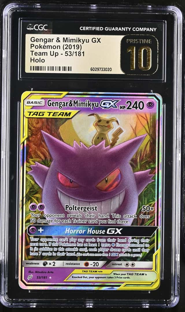 2019 Pokemon Sun & Moon Team Up Gengar Mimikyu Holo #53/181 CGC 10 GEM MINT