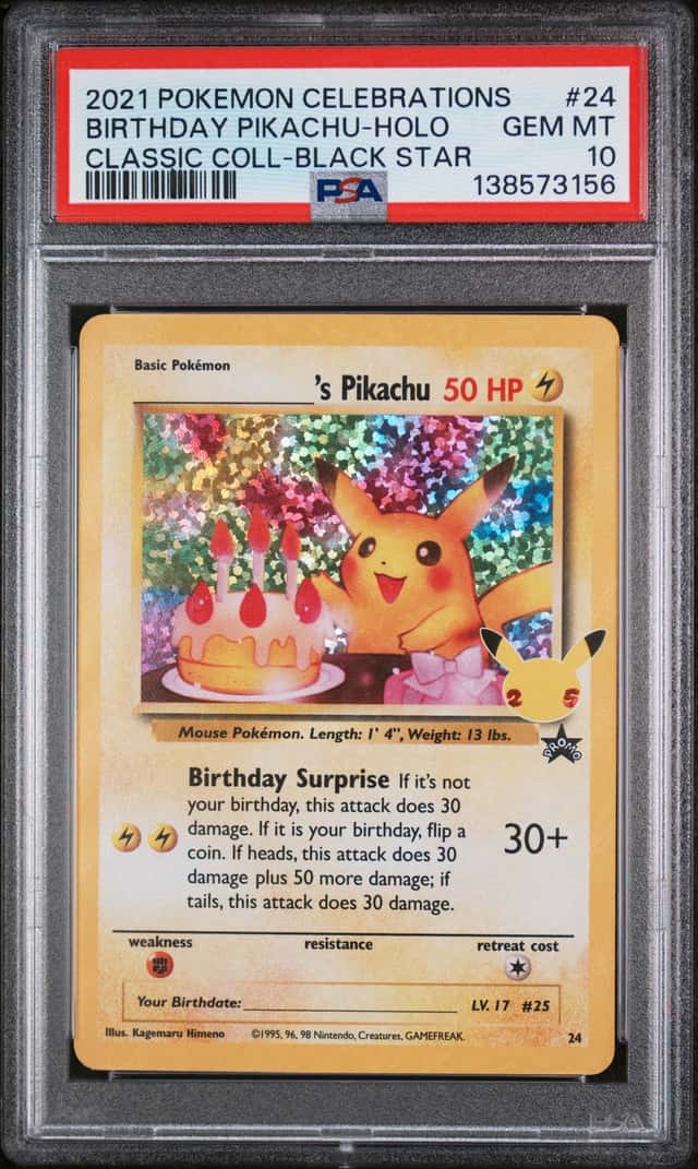 BIRTHDAY PIKACHU PSA 10 2021 POKEMON SWORD & SHIELD #24 HOLO CLASSIC COLL 3156