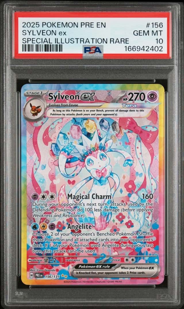 2025 POKEMON PRISMATIC EVOLUTIONS SPECIAL ILLUSTRATION RARE SYLVEON EX PSA 10