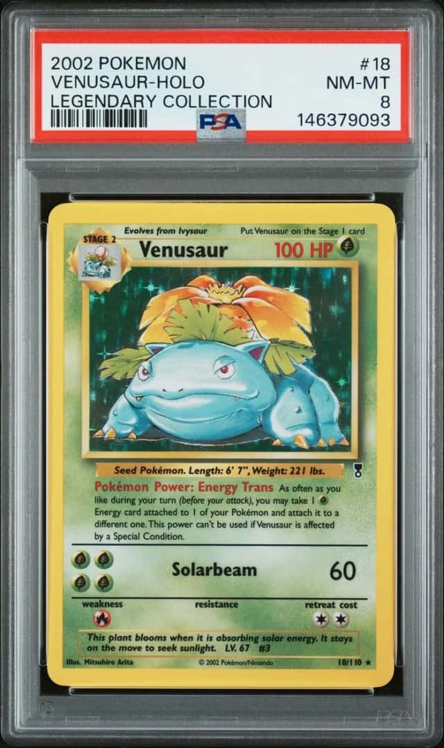 2002 POKEMON LEGENDARY COLLECTION #18 VENUSAUR-HOLO PSA 8