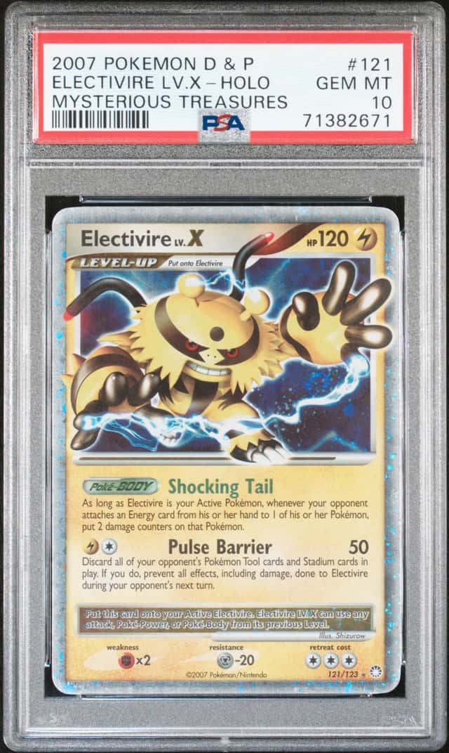 2008 Pokemon Diamond & Pearl Mysterious Treasures Holo #121 Electivire Lv. X - PSA GEM MT 10