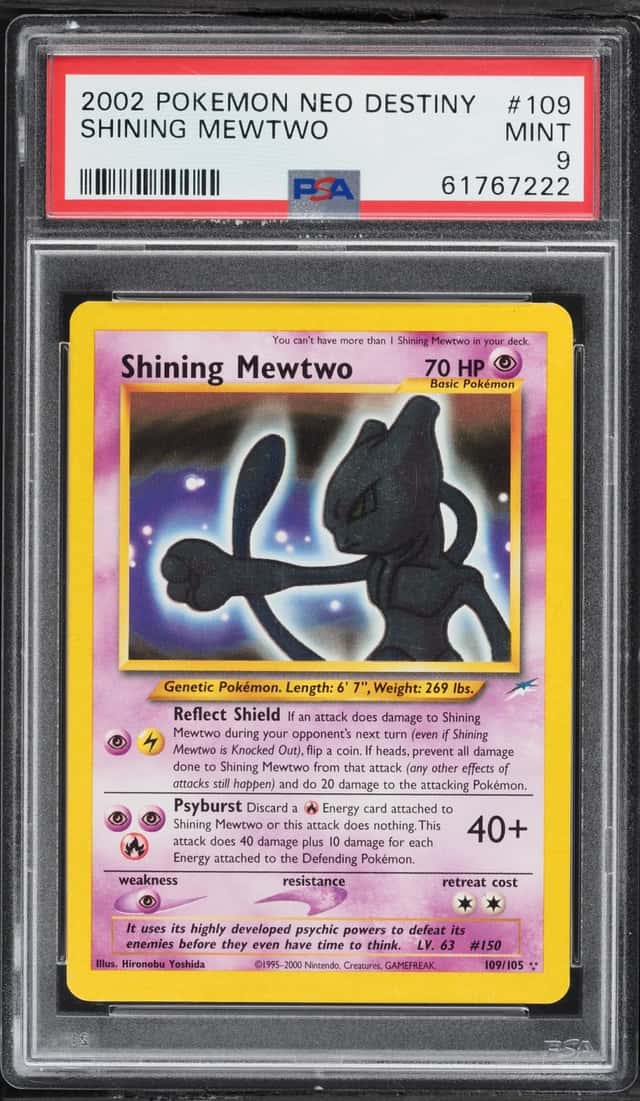 2002 Pokemon Neo Destiny Shining Mewtwo #109 PSA 9 MINT